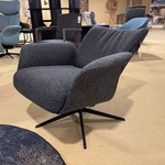 Relaxfauteuil, antraciet stof, manueel verstelbaar, zwarte poot